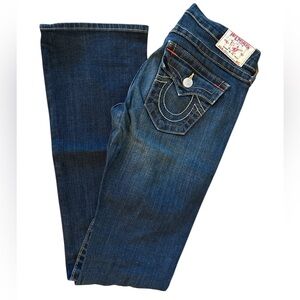 True Religion Women's Dark Blue Becky Boot Cut Jeans